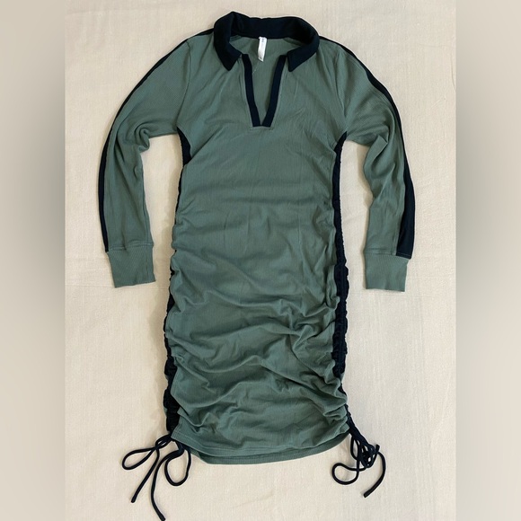 Daily Practice by Anthropologie Long-Sleeve Colorblock Polo midi dress  NWT - Picture 4 of 14